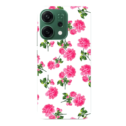 Oppo RENO 14 Roses White Transparent Silicone TPU Θήκη